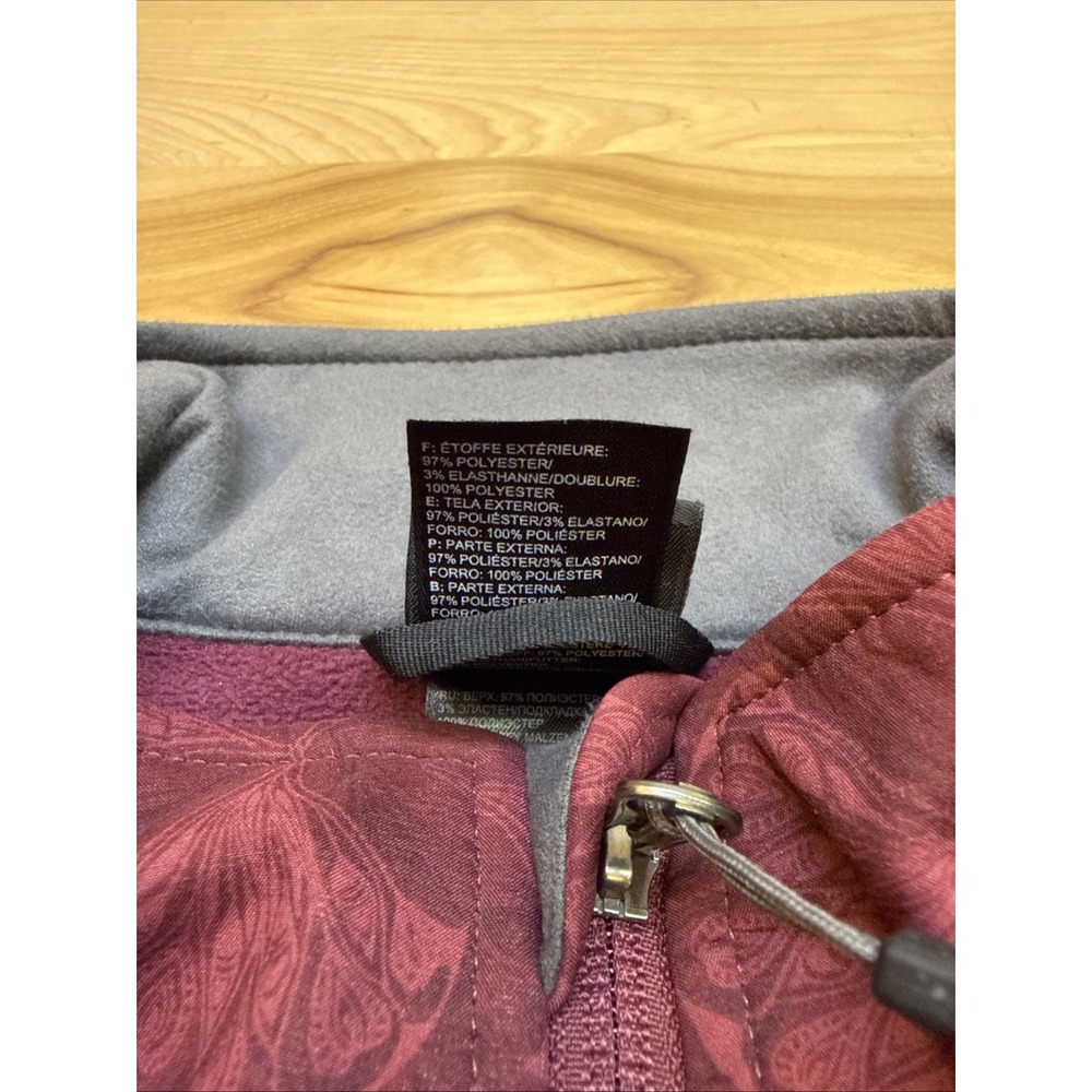 The North Face Women's Burgundy Apex Bionic Softshell Jacket Floral Size XL - Picture 5 of 8